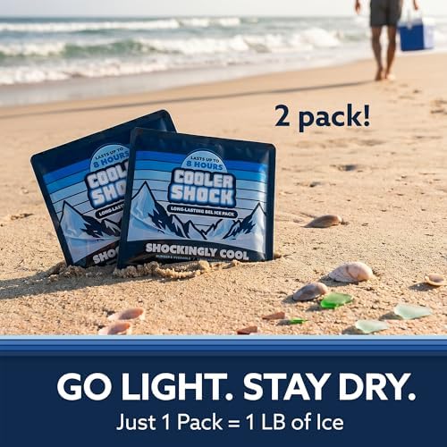 Cooler Shock Reusable Ice Packs for Cooler - Long Lasting Cold Freezer Packs for Coolers and Lunch Boxes - Cooler Ice Packs for Camping Gear, Fishing, Road Trips, Beach Must Haves - Image 5