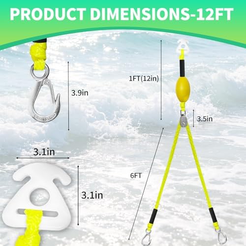 Self Centering Boat Tow Harness for Tubing & Wakeboarding – 3 Foam Floats Anti-Sink Design, Heavy Duty Tow Harness Kits for Pontoon, Jet Ski, Dinghy, 12ft/16ft/24ft - Image 2