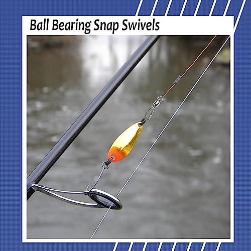 AMYSPORTS High Strength Snap Swivel Stainless Split Rings Fishing Swivel Freshwater Ball Bearing Swivels Fishing Saltwater, 25pcs, 30lbs - Image 7