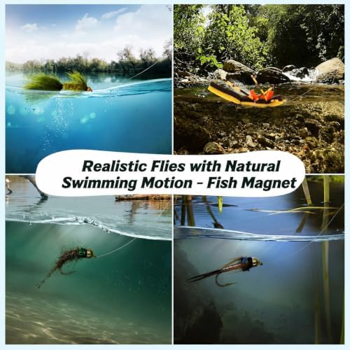 Fly Fishing Flies Kit, Dry Wet Nymph, Sizes 8-18, Trout Bass Panfish - Image 5