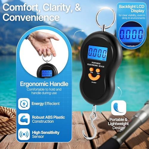 Flexzion Digital Fish Scale & Luggage Weight Scale with Hook, 110 lb/50 kg - Image 4