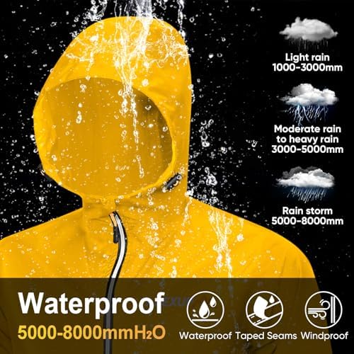 APEXUP Packable Rain Jacket Men Waterproof Lightweight Raincoat with Hood - Image 3