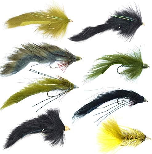 The Fly Fishing Place Slumpbuster Bunny Streamer Flies - Set of 8 Bass & Trout Cone Head Streamers (Sizes 4 & 6) by TheFlyFishingPlace