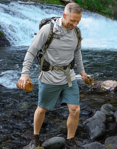 Pudolla Men's Sun Protection Hoodie Shirts UPF 50+ Fishing Hiking Shirt - Image 3