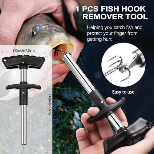 Honoson Fishs Hook Remover Tools Kit Include 1 Pcs Handheld Digital Fish Scale and Fishing Hook Remover Tool and Fish Lip Gripper and Fishing Plier with Sheath and 2 Pcs Fishs Tool Lanyards - Image 6