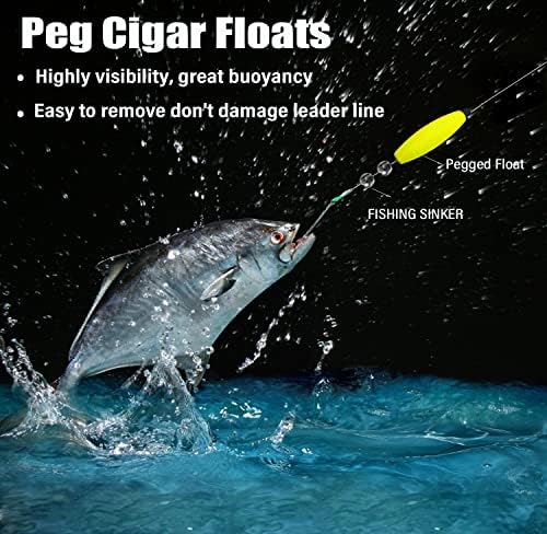 Peg Floats for Catfish Crappie,Foam Cigar Slip Fishing Corks Bobbers for Santee Rig - Image 5