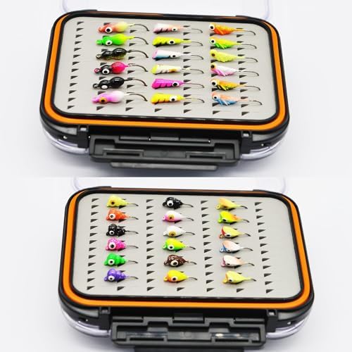 Alichino Ice Fishing Jig Set Ice Fishing Lures Micro Jig Head Hook Set for Panfish, Crappie, Walleye, Perch, Trout, Bluegill - Image 2