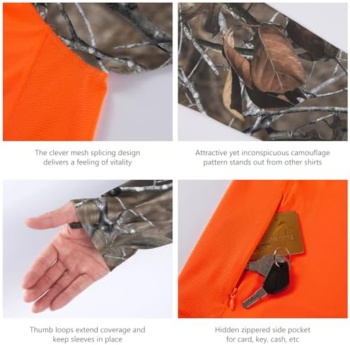 BASSDASH Men’s UPF 50 Performance Fishing Shirt Cooling Hoodie Camo Long Sleeve FS17M - Image 5