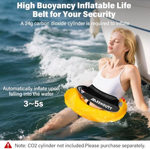 Manual Inflatable Belt Pack,inflatable PFD Waist Belt,pfd for Paddle Boarding for SUP Paddleboarding Fishing Boating Kayaking（fit 80-330 lbs） - Image 3