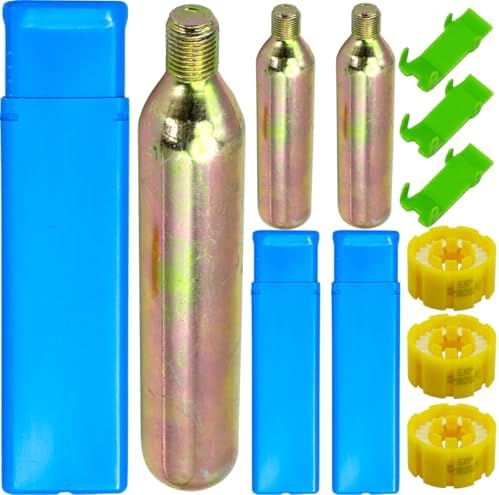 3-Pack 24/33 Grams 1/2 Thread CO₂ Cylinder Cartridge Emergency Auto-Inflate for Life Jackets, PFDs & Safety Devices | Water Sports, Fishing, Boating & Kayaking Essential by Unknown
