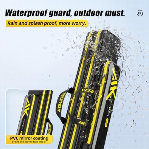 Fishing Rod Case, Double Layer Fishing Pole Bag with Straight Wire Frame, 1680D Durable Tackle Organizer & Travel Carrier for Telescopic Rods (Double Layer-Straight Wire Bag, 31 in / 80cm) - Image 5