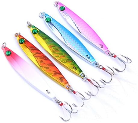 Aorace 10pcs Hard Metal Jigs Diving Sea Fishing Lures Minnow Popper Baits Tackle Crankbait Saltwater Freshwater Lures with Feather - Image 4