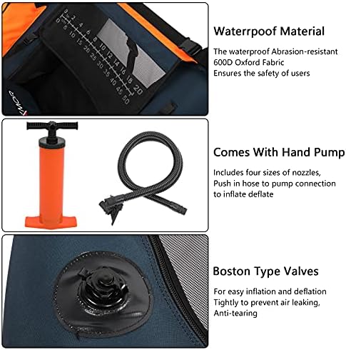 PEXMOR Inflatable Fishing Float Tube, Float Tubes for Fishing w/Rod Holder | Fish Ruler | Pump | Carry Bag | Adjustable Straps| Storage Pockets, 350LBS Capacity Fly Fishing Belly Boat - Image 5
