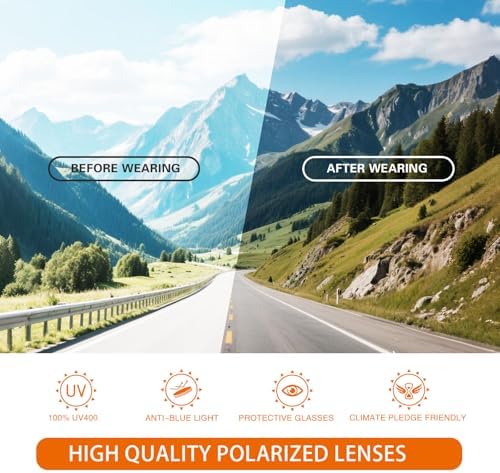 suoso Polarized Sports Sunglasses for Men: UV400 Protection Glasses Wrap Around Goggles for Driving Fishing - Image 4