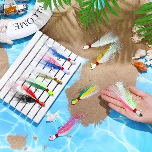 10 Pcs Bucktail Jigs Saltwater Hair Jig Fishing Lures - Image 4