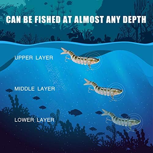 TRUSCEND Swimmax Easy Catch Fishing Lures with BKK Hooks, Wiggling, Vibrating, Rattling and Gurgling for More Bites, Heavy-Duty Dyneema Fiber Jointed Swimbaits for Bass, Trout, Crappie, Walleye, Pike - Image 6
