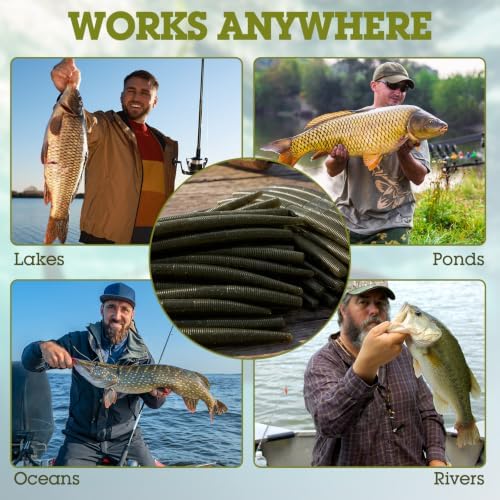Vinsot 200 Pack Soft Plastic Bass Fishing Lures 5" - Image 6