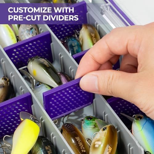 KastKing HyperSeal Waterproof Tackle Box, 3700 2 Packs, Purple - Image 4
