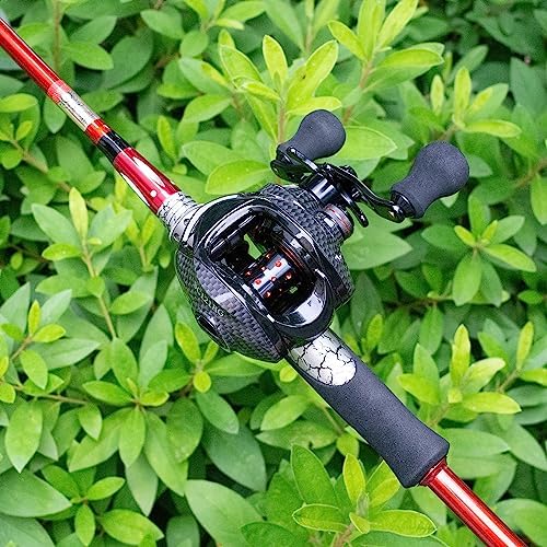 FISHDROPS Baitcaster Reels, 9+1BB, CNC Aluminum Spool, Magnetic Brake System Bait Caster Reel High Speed Gear Ratio 7.0:1 Ultra Smooth Low Profile Baitcasting Fishing Reel - Image 6