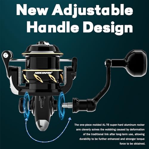 Ashconfish DF Series Spinning Reel Saltwater & Freshwater Fishing Reel, Lightweight Nylon/Fiberglass Frame, 7+1BB, 5.2:1 Gear Ratio,Long-Distance Casting DF - Image 6