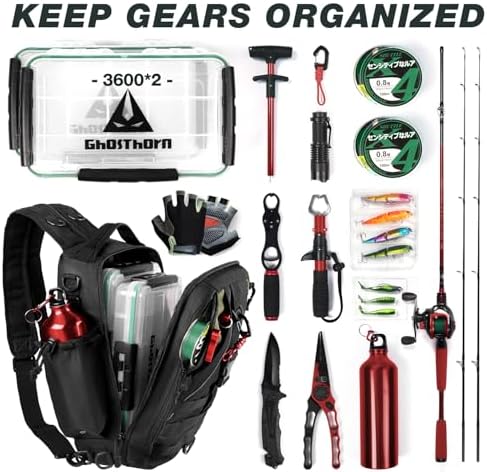 Ghosthorn Fishing Backpack with Rod Holder, Tackle Storage Bag Lightweight - Image 4