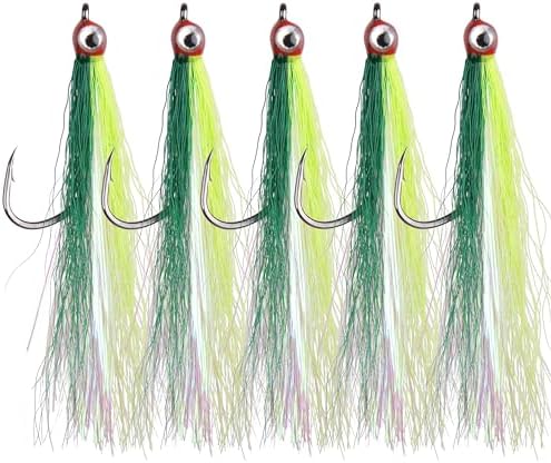 Clouser Minnow Fly Fishing Flies Streamer Fly Fishing Lures Bucktail Teasers Fly Steamer Hook Lures for Bass Trout Salmon Striper Flounder Steelhead Saltwater Freshwater by JOGFFDE