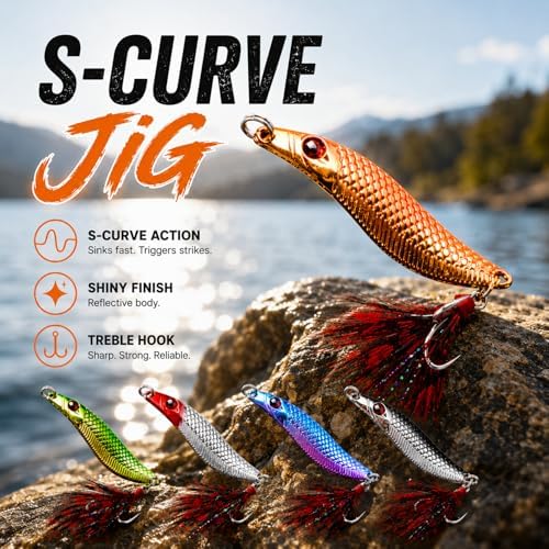 5PCS Metal Jig Fishing Lures with Box, 0.53oz for Bass & Trout - Image 2