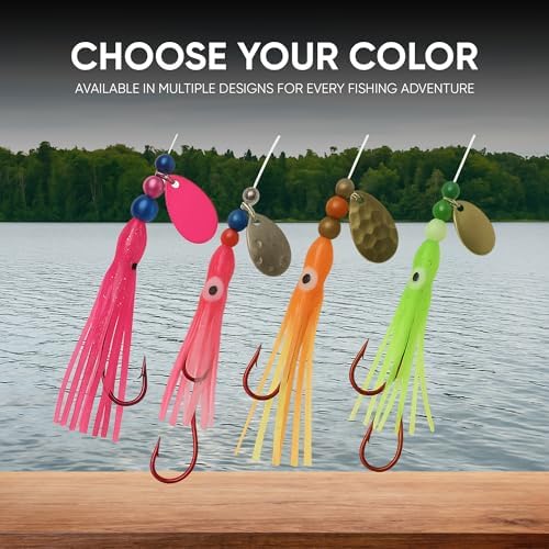 Squid Fishing Hoochies 10 Pack, Glow Kokanee Salmon Trolling Lures - Image 4