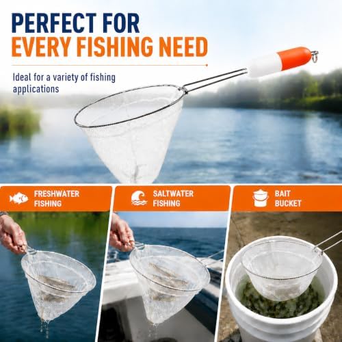 BasicGear Minnow Dip Net, 12 in, Micro Mesh for Bait Bucket - Image 6