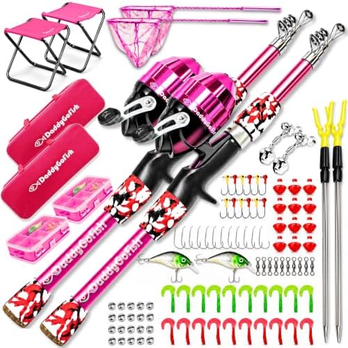 Kids Fishing Pole for Boys, Girls & Youth Age, Toddler Fishing Pole Set Kit by DaddyGoFish