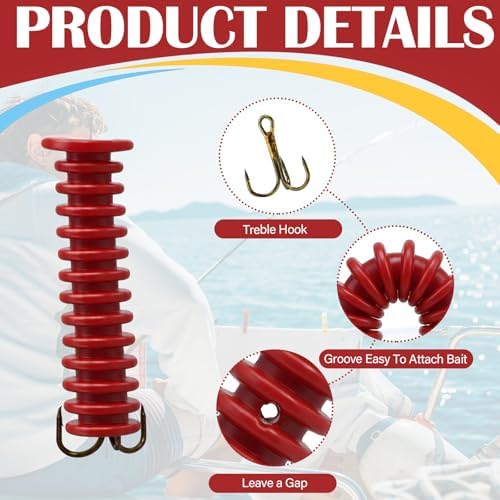 Soulchen Dip Bait Worms for Catfish Soft Swimming Lures for Catfish with Trident Hook Plastic Swim Baits Freshwater/Saltwater Plastic Swimming Lures - Image 3