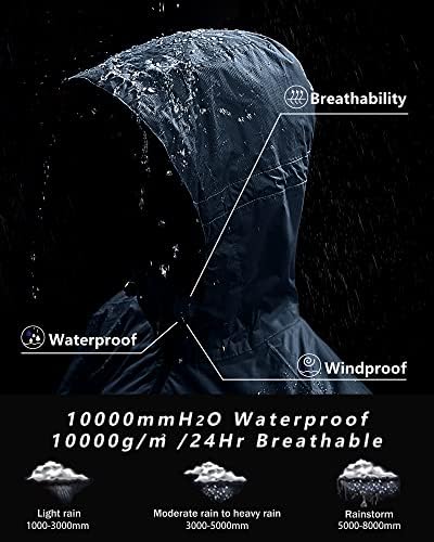 Outdoor Ventures Men's Packable Rain Jacket Waterproof Lightweight Raincoat - Image 2