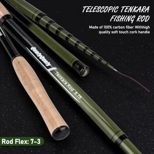 QualyQualy Tenkara Fly Rod Combo Beginner Kit, Tenkara Fishing Rod in 8.7ft/10.6ft/11.6ft 24T Fly Fishing Kit with Telescopic Fly Rod Flies Tippet and Fishing Chest Bag - Image 3