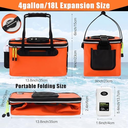 2 Pcs Fishing Bucket and Live Bait Aerator - Image 2