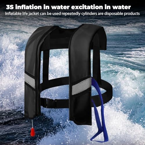 Automatic Inflatable Life Jacket for Adults – Adjustable Buoyancy Vest with Manual Override,Reflective Strips & Safety Whistle for Boating, Kayaking, Surfing & Swimming. - Image 3