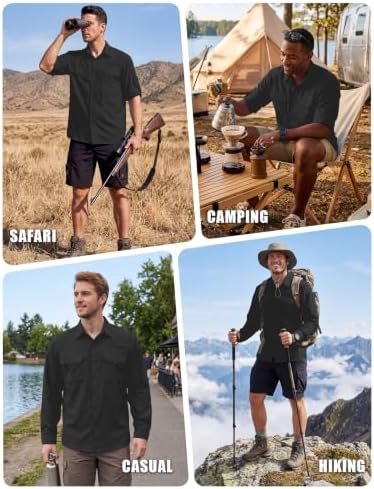 WULFUL Men's Sun Protection Fishing Shirts UPF 50+ Lightweight Quick Dry Cooling Long Sleeve Shirts for Work Hiking Safari - Image 2
