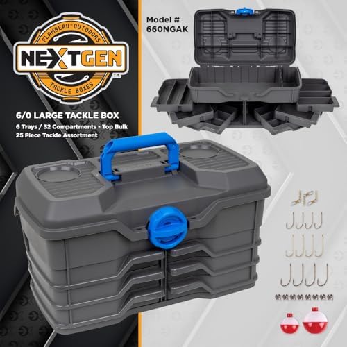Flambeau Outdoors NextGen 6/0 Tackle Box, 6 Trays, 25-Piece Kit, Dark Gray - Image 5