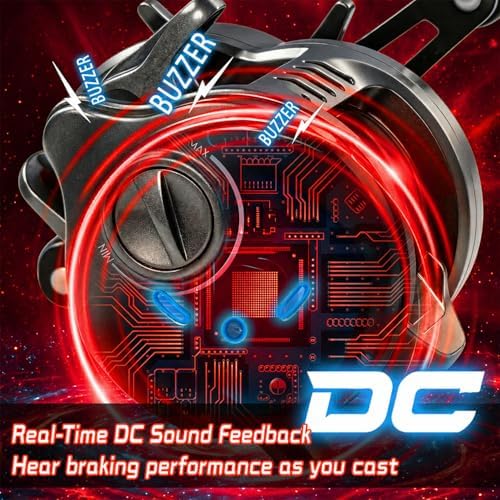 Sougayilang Round Baitcasting Reel, Digital Control Braking with Real-Time Acoustic Feedback, 7.2:1 Gear Ratio DC Reel for Bass, Catfish and Salmon, Ideal Fishing Reels for Beginners - Image 7