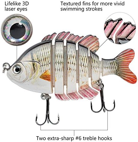 BASSDASH SwimPanfish Multi Jointed Bluegill Bass Fishing Lure Swimbaits - Image 4