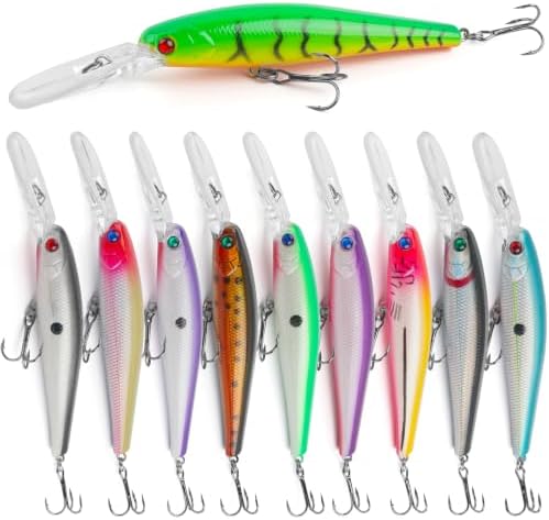 Fishing Lures Deep Diving Crankbait Rattle Minnow Jerkbait Walleye Lures by JSHANMEI