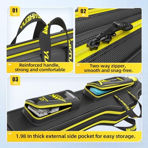 Fishing Rod Case 51in Quad-Layer 1680D Heavyweight Oxford Fishing Pole Case & Bag with Wire Frame Support (Not Hardshell)Quick-Access Compartments Anti-Sag Design Fishing Rod Bag Fishing Gift for Men - Image 5