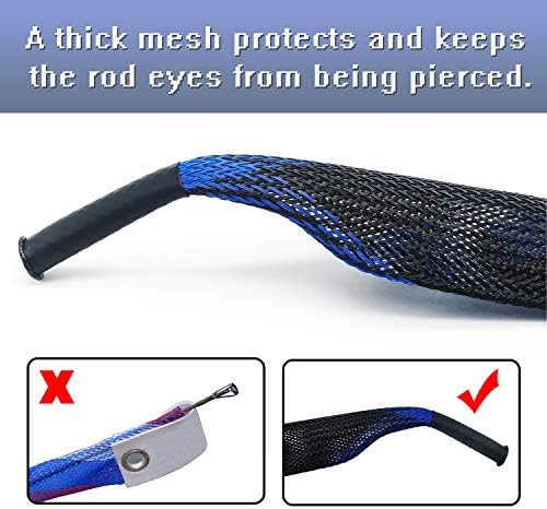 Fishing Rod Cover - 4 Pack Rod Sleeve Socks with Lanyard for Fly, Spinning, Casting, Sea Fishing - Image 3