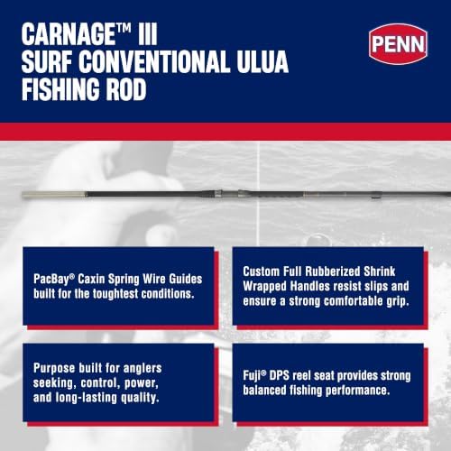 Penn Carnage II & Carnage III Surf Conventional ULUA Fishing Rod - Image 2