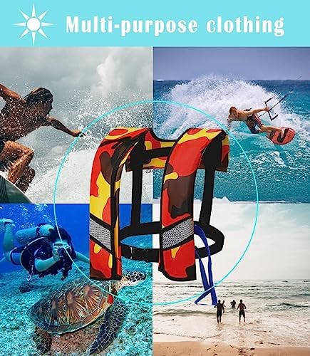 4PCS Snorkel Vest, Portable Inflatable Swim Vest Jackets for Snorkeling Swimming Diving Safety,Manual Inflatable Men's Women's Adjustable Vest for Swimming Fishing Outdoor Water Sports (330LB) - Image 3