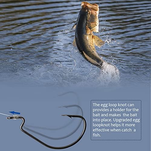 Dovesun 10/5PCS Ready Tied Carolina Rig Kit for Bass Fishing Catfish Rig Catfish Hook Kit with Bass Hooks, Swivel, Fluorocarbon Line, Weights - Image 3