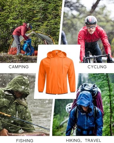 COOFANDY Men's Light Rain Jacket Packable Waterproof Raincoat Windbreaker - Image 6