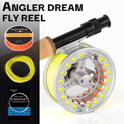 (1/2WT 3/4WT 5/6WT 7/8WT) Fly Reel with Line Combo Aluminum Alloy Large Arbor Fly Fishing Reels Weight Forward Fly Line with Braided Backing Taper Leader Pre-Tied - Image 2