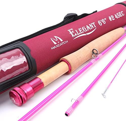 Maxcatch Women's Elegant Pink Fly Fishing Rod: 2/5-weight with Rod Tube by Maxcatch