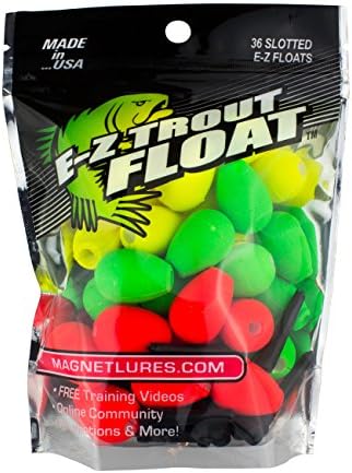 Trout Magnet E-Z Trout Floats - 36 Easy to Adjust Slotted Fishing Bobbers - Freshwater and Saltwater Teardrop Fishing Strike Indicators - Made in The USA by Leland's Lures - Ultra-Responsive Floats by TroutMagnet