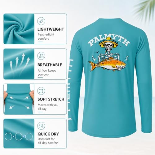 Palmyth Fishing Shirts for Men Long Sleeve UPF 50+ T Shirt Sun Protection - Image 4